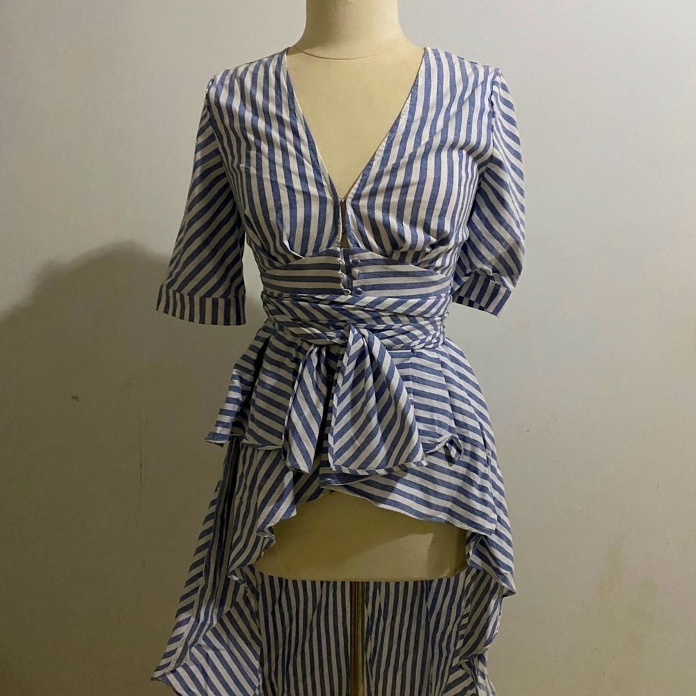 English Factory long ruffle shirt dress size small